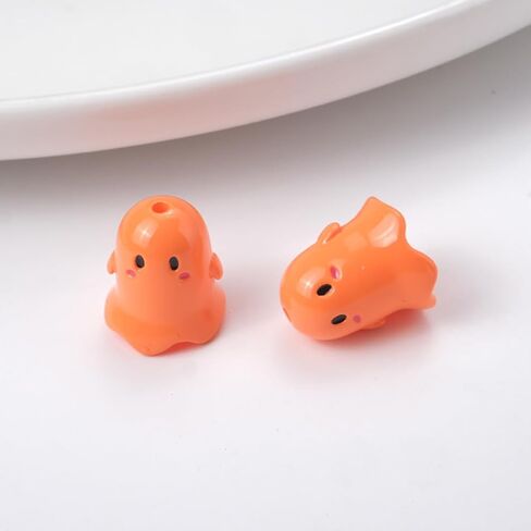 Decoendiy 30Pcs Acrylic Ghost Shaped Beads, Cute Halloween Cartoon Beads, Loose Ghost Spacer Beads, for Jewelry Making DIY Bracelets Necklaces Crafts Supplies (Black) in Kuwait