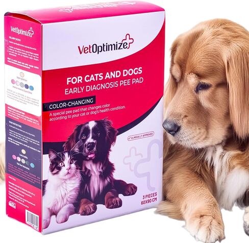 3-Pack (Each 35"x24") Advanced Health Monitoring Early Diagnostic Pee Pads for Dogs and Cats with 5-Color Health Indicator, Leak-Proof Design Adjustable Size Pee Pads for Small/Big Dogs/Cats in Saudi Arabia