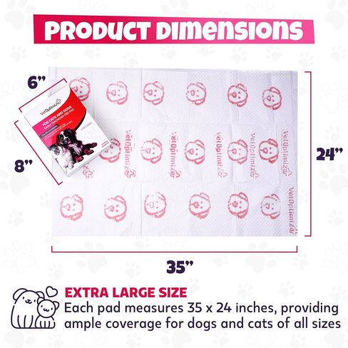 3-Pack (Each 35"x24") Advanced Health Monitoring Early Diagnostic Pee Pads for Dogs and Cats with 5-Color Health Indicator, Leak-Proof Design Adjustable Size Pee Pads for Small/Big Dogs/Cats in Saudi Arabia