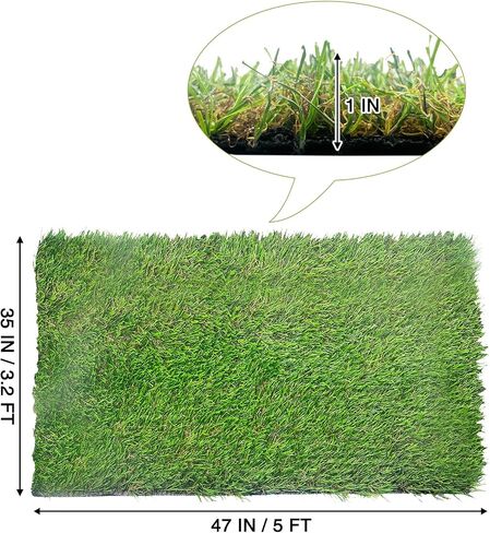 3FT × 4FT العشب الاصطناعي البساط العشب للكلاب، جرو تبول قعادة قابل للغسل العشب حصيرة مع فتحة الصرف الصحي استبدال وسادة العشب تدريب الكلب للحيوانات الاليفة الصغيرة جرو in Saudi Arabia