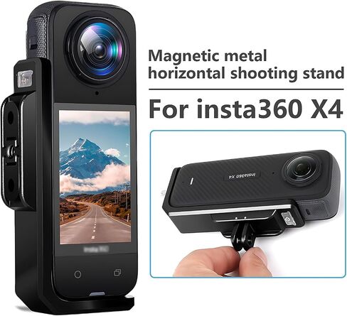 Horizontal Action Mount for Insta360 X4, 90 Degree Aluminum Vertical Bracket Adapter Elbow Adapter for Insta 360 X4 (Black) in Saudi Arabia