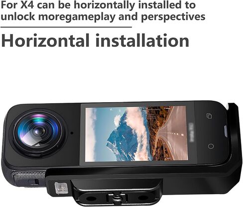 Horizontal Action Mount for Insta360 X4, 90 Degree Aluminum Vertical Bracket Adapter Elbow Adapter for Insta 360 X4 (Black) in Saudi Arabia