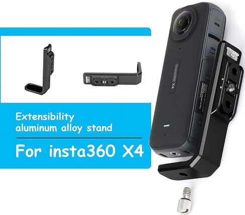 Horizontal Action Mount for Insta360 X4, 90 Degree Aluminum Vertical Bracket Adapter Elbow Adapter for Insta 360 X4 (Black) in Saudi Arabia
