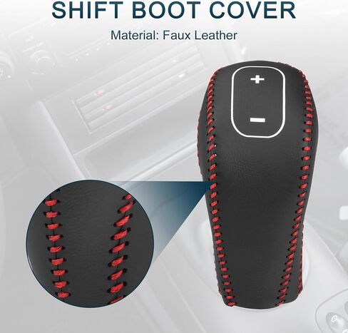 Gear Shift Knob Cover for Buick Encore 13-15 with Red Stitches Durable | Interior Transmission Shifter Boot Lever Cover Black Faux Leather 1 Pcs in Saudi Arabia