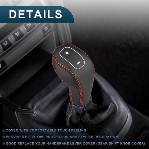 Gear Shift Knob Cover for Buick Encore 13-15 with Red Stitches Durable | Interior Transmission Shifter Boot Lever Cover Black Faux Leather 1 Pcs in Saudi Arabia