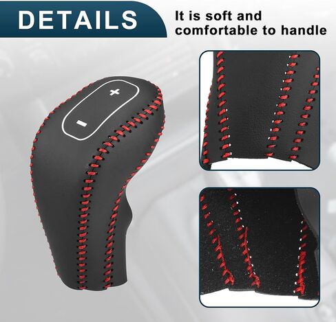 Gear Shift Knob Cover for Buick Encore 13-15 with Red Stitches Durable | Interior Transmission Shifter Boot Lever Cover Black Faux Leather 1 Pcs in Saudi Arabia
