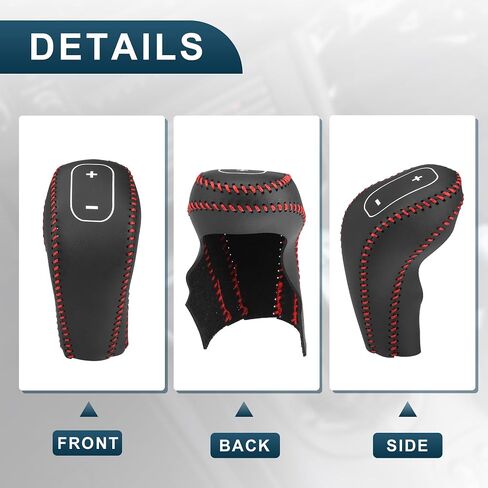 Gear Shift Knob Cover for Buick Encore 13-15 with Red Stitches Durable | Interior Transmission Shifter Boot Lever Cover Black Faux Leather 1 Pcs in Saudi Arabia