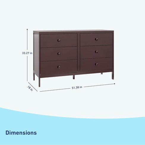 Graco Theo 6 Drawer Dresser (Pebble Gray) - GREENGUARD Gold Certified, Interlocking Drawer System, Dresser Drawer Organizer for Nursery & Kids Bedroom in Saudi Arabia