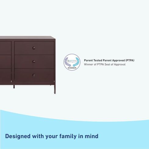 Graco Theo 6 Drawer Dresser (Pebble Gray) - GREENGUARD Gold Certified, Interlocking Drawer System, Dresser Drawer Organizer for Nursery & Kids Bedroom in Saudi Arabia