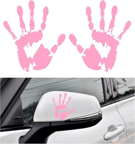 2 PCS Car Wave Stickers, The Lazy Waver Wave Sign Decal Decoration, Automotive Waving Hand Stickers for Left Right Rearview Mirror, Exterior Car Accessories for SUV Truck (Red) in Kuwait