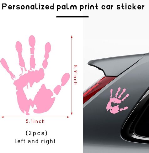 2 PCS Car Wave Stickers, The Lazy Waver Wave Sign Decal Decoration, Automotive Waving Hand Stickers for Left Right Rearview Mirror, Exterior Car Accessories for SUV Truck (Red) in Kuwait
