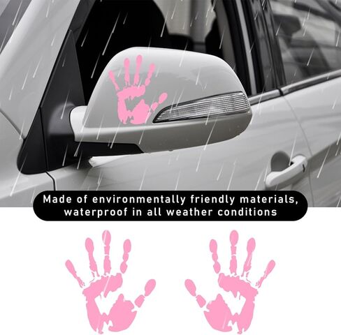 2 PCS Car Wave Stickers, The Lazy Waver Wave Sign Decal Decoration, Automotive Waving Hand Stickers for Left Right Rearview Mirror, Exterior Car Accessories for SUV Truck (Red) in Kuwait