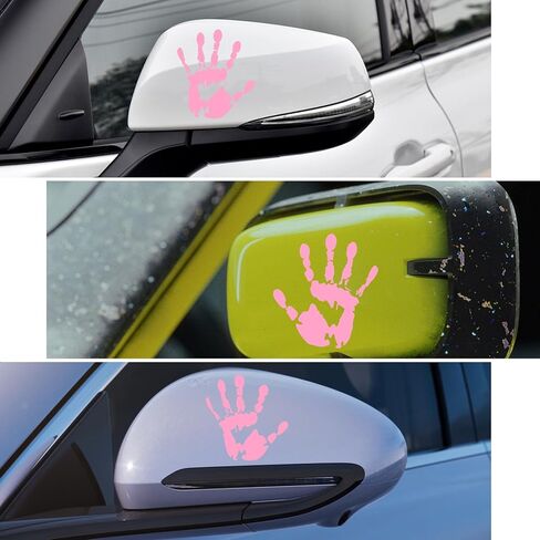 2 PCS Car Wave Stickers, The Lazy Waver Wave Sign Decal Decoration, Automotive Waving Hand Stickers for Left Right Rearview Mirror, Exterior Car Accessories for SUV Truck (Red) in Kuwait