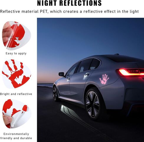 2 PCS Car Wave Stickers, The Lazy Waver Wave Sign Decal Decoration, Automotive Waving Hand Stickers for Left Right Rearview Mirror, Exterior Car Accessories for SUV Truck (Red) in Kuwait