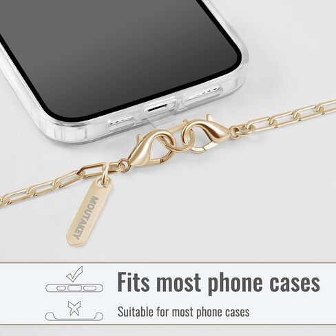 Phone Chain Crossbody Phone Lanyard Detachable Phone Strap With Metal Neck Phone Holder Phone Charm Lightweight Cell Phone Lanyard for iPhone Women Girls Travel Shopping Camp Walking in Saudi Arabia