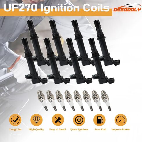 8PCS UF270 Ignition Coils Pack & 7092 Iridium Spark Plugs Compatible with Dodge Ram 1500/Dakota/Durango,for Jeep Grand Cherokee/Commander, Mitsubishi Raider V8 4.7L in Saudi Arabia