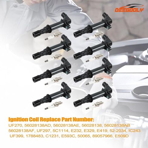 8PCS UF270 Ignition Coils Pack & 7092 Iridium Spark Plugs Compatible with Dodge Ram 1500/Dakota/Durango,for Jeep Grand Cherokee/Commander, Mitsubishi Raider V8 4.7L in Saudi Arabia