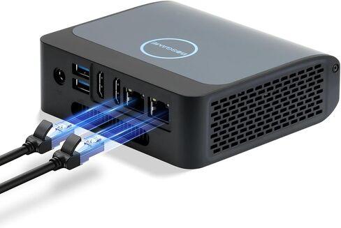 E1 Mini PC Windows 11 Pro [2.5G Dual LAN]، 16GB DDR4 512GB SSD Intel 12th Gen N100 (حتى 3.4 جيجا هرتز)، كمبيوتر مكتبي صغير يدعم WiFi6، BT5.2، USB3.2 و4K@60 هرتز شاشة ثلاثية in Kuwait