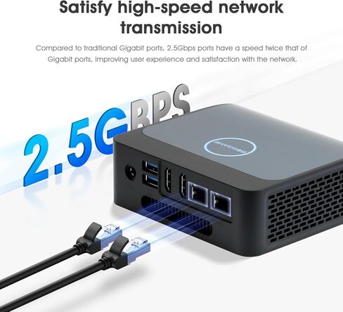 E1 Mini PC Windows 11 Pro [2.5G Dual LAN]، 16GB DDR4 512GB SSD Intel 12th Gen N100 (حتى 3.4 جيجا هرتز)، كمبيوتر مكتبي صغير يدعم WiFi6، BT5.2، USB3.2 و4K@60 هرتز شاشة ثلاثية in Kuwait