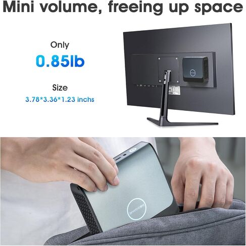 E1 Mini PC Windows 11 Pro [2.5G Dual LAN]، 16GB DDR4 512GB SSD Intel 12th Gen N100 (حتى 3.4 جيجا هرتز)، كمبيوتر مكتبي صغير يدعم WiFi6، BT5.2، USB3.2 و4K@60 هرتز شاشة ثلاثية in Kuwait