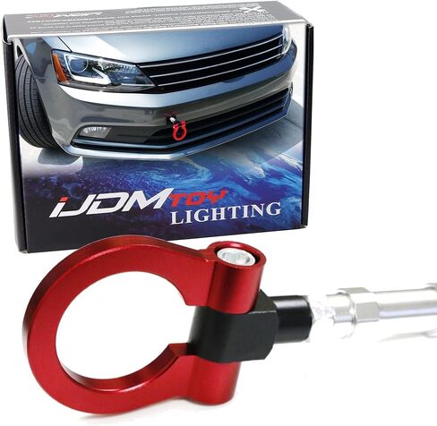 iJDMTOY Red Track Racing Style Tow Hook Ring Compatible with Volkswagen: 2011-2018 6th Gen Jetta (MK6), Made of Lightweight Aluminum in Saudi Arabia