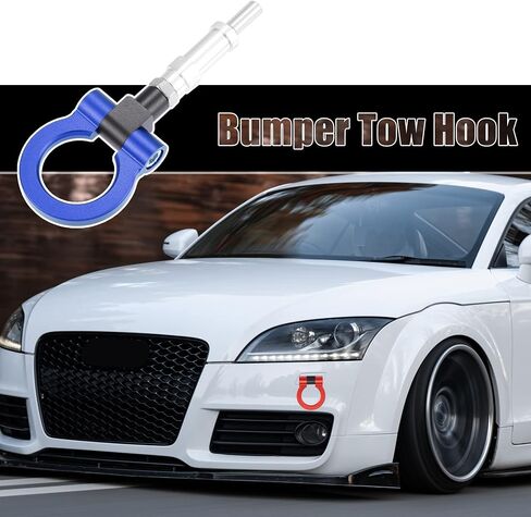 X AUTOHAUX Black Aluminum Alloy Circle Shape Front Rear Bumper Trailer Ring Eye Towing Tow Hook Screw for Honda Fit S2000 for Acura TL in Saudi Arabia