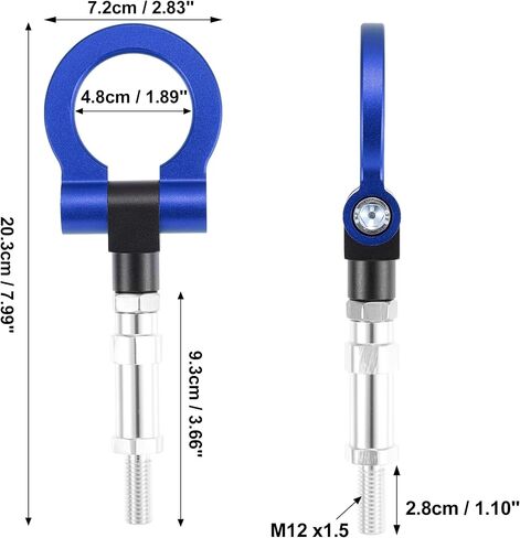 X AUTOHAUX Black Aluminum Alloy Circle Shape Front Rear Bumper Trailer Ring Eye Towing Tow Hook Screw for Honda Fit S2000 for Acura TL in Saudi Arabia