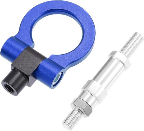 X AUTOHAUX Black Aluminum Alloy Circle Shape Front Rear Bumper Trailer Ring Eye Towing Tow Hook Screw for Honda Fit S2000 for Acura TL in Saudi Arabia