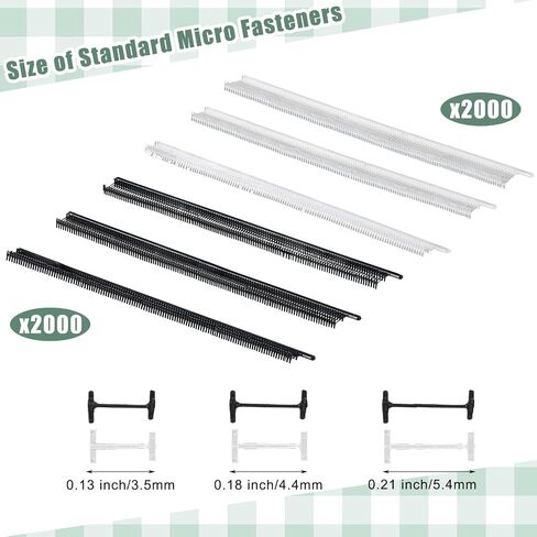 12000 Pcs Micro Tagging Gun Fasteners Kit Mini Stitch for Fine Stitch Tag Gun Tag Gun Refills Fine Tagging Barb Fasteners for Mini Stitch Tag Gun (Black and White) in Saudi Arabia