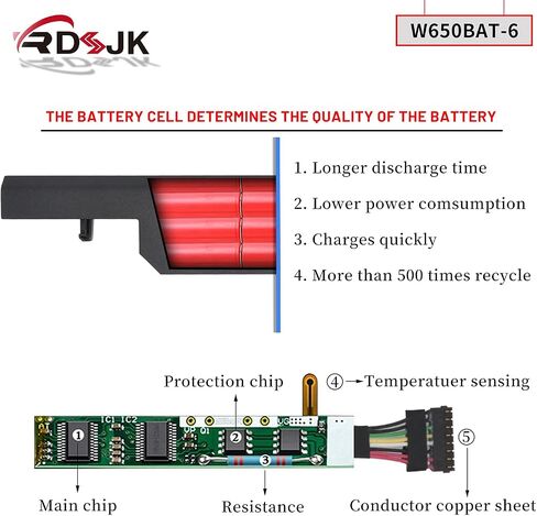 W650BAT-6 Battery for Clevo W650S W650SB W650SH W650SZ W651SC W655SF W655SJ W670SR Hasee K610C K650D K570N K710C K590C K750D 6-87-W650S-4E7 6-87-W650S-4D4A2 6-87-W650S-4D4A5 W670SJQ W665SZ 62.16Wh in Saudi Arabia