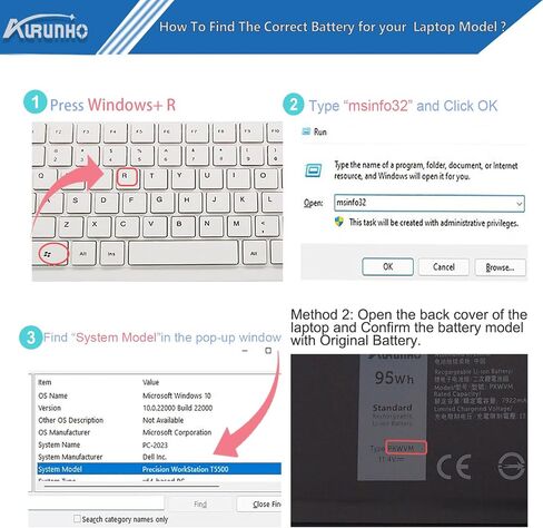 PKWVM 95Wh استبدال بطارية الكمبيوتر المحمول لمحطة العمل المحمولة Dell Precision 7550 7560 7750 7760 P44E P93F P44E001 P44E002 P93F001 P93F002 C903V CR72X 17C06 0CR72X 0447VR 068N03 453-BBCQ 11. 4 فولت in Saudi Arabia