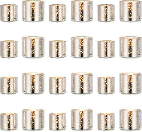 NUPTIO Votive Candle Holders Glass: 12 Set of Clear Tea Light Holder for Floating and Votives Candles Small Modern Tealight Candleholder for Christmas Wedding Party Table Centerpiece 1.6 in & 2 in H in Saudi Arabia