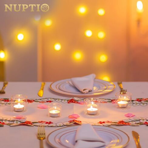 NUPTIO Votive Candle Holders Glass: 12 Set of Clear Tea Light Holder for Floating and Votives Candles Small Modern Tealight Candleholder for Christmas Wedding Party Table Centerpiece 1.6 in & 2 in H in Saudi Arabia