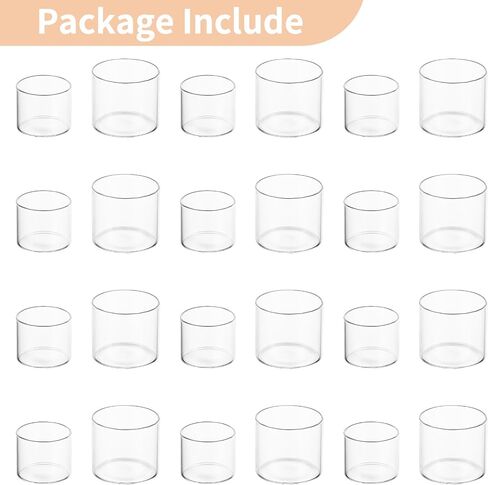 NUPTIO Votive Candle Holders Glass: 12 Set of Clear Tea Light Holder for Floating and Votives Candles Small Modern Tealight Candleholder for Christmas Wedding Party Table Centerpiece 1.6 in & 2 in H in Saudi Arabia