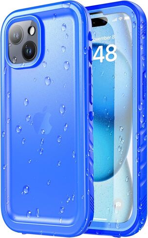 SPORTLINK for iPhone 15 Pro Max Case Waterproof - Buit in Screen Protector [Compatible with MagSafe][IP68 Underwater][6.6FT Military Dropproof][Dustproof] Full Body Shockproof Case 6.7" Black in Kuwait