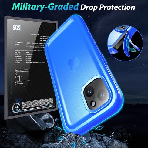 SPORTLINK for iPhone 15 Pro Max Case Waterproof - Buit in Screen Protector [Compatible with MagSafe][IP68 Underwater][6.6FT Military Dropproof][Dustproof] Full Body Shockproof Case 6.7" Black in Kuwait