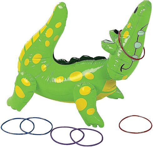 Inflatable Alligator Ring Toss Game (includes 6 rings) Party Games and Activities for Kids in Saudi Arabia