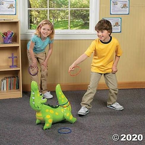 Inflatable Alligator Ring Toss Game (includes 6 rings) Party Games and Activities for Kids in Saudi Arabia