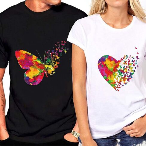 8 Large Sheets Colorful Butterfly Iron on Stickers Patches Cute Flying Animal Heat Transfer Stickers Decals DIY T-Shirt Jeans Backpacks Families Clothing Hat Decoration Applique in Saudi Arabia
