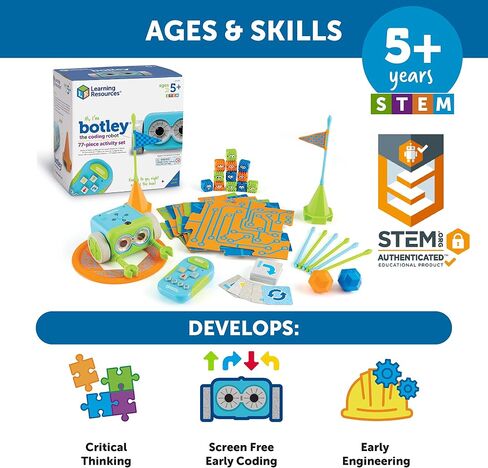 Learning Resources Botley The Coding Robot - 45 Pieces, Ages 5+ Screen- Free Coding Toys, Coding STEM Toy for Kids, Coding for Kids in Saudi Arabia