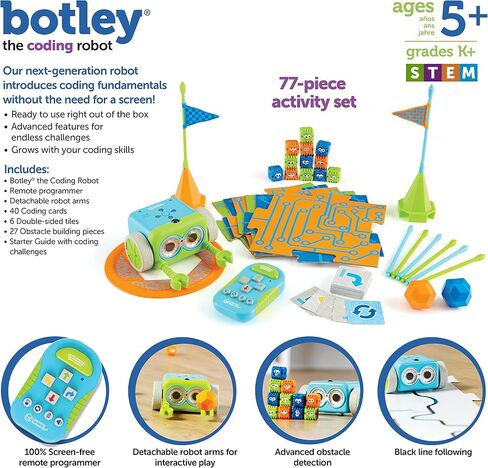 Learning Resources Botley The Coding Robot - 45 Pieces, Ages 5+ Screen- Free Coding Toys, Coding STEM Toy for Kids, Coding for Kids in Saudi Arabia