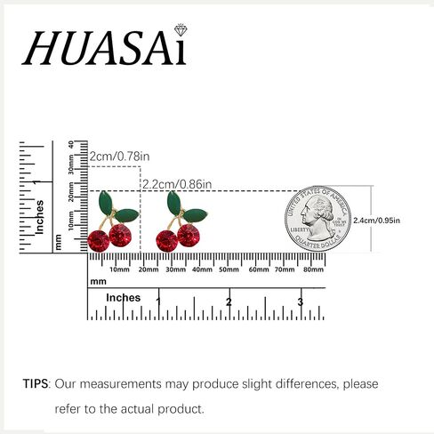 Cherry Stud Earrings for Women Red Cherry Pearl Earrings Small Cherry Green Leaf Stud Earrings Cute Crystal Cherry Earrings Fruit Earrings Summer Earrings for Women Girls Jewelry Gift in Saudi Arabia