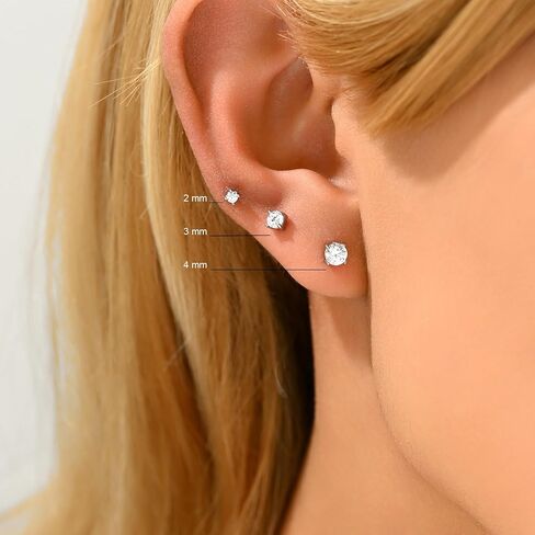 Stud Earrings for Women Dainty 18K Gold Plated Cubic Zirconia Stud Earrings Cute Small Stud Earrings Simple Piercing Jewelry earrings Gift in Kuwait