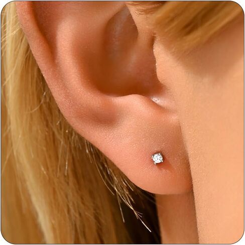 Stud Earrings for Women Dainty 18K Gold Plated Cubic Zirconia Stud Earrings Cute Small Stud Earrings Simple Piercing Jewelry earrings Gift in Kuwait