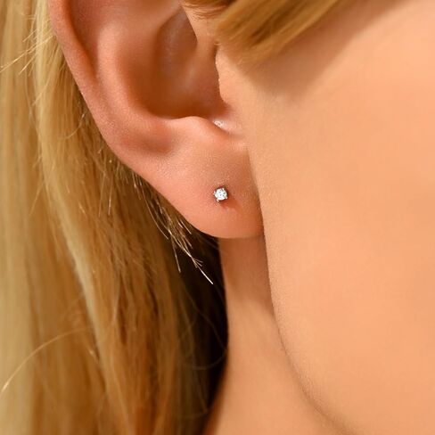 Stud Earrings for Women Dainty 18K Gold Plated Cubic Zirconia Stud Earrings Cute Small Stud Earrings Simple Piercing Jewelry earrings Gift in Kuwait