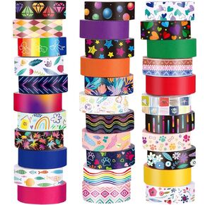 TaoBary 33 Rolls Holiday Plaid Washi Tape, 15 mm Christmas Winter Spring Summer 4th of July Fall Halloween Plaid Washi Tape Seasonal Washi Tape for Card Art Craft Wrapping(Cute Style)