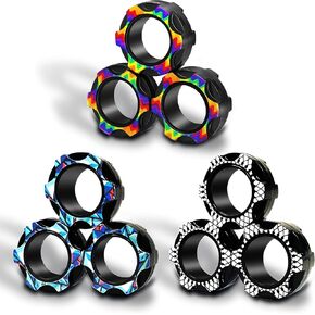 Dr.Kbder Magnetic Rings Fidget Spinner Magnet Toys, Small Cool Finger Desk Toys for Boy Teen Figets Sensory Toys, ADHD Relief Stress Toys Stocking Stuffers Gift for Kids Girls Adult 6 7 8 9 10 11 12