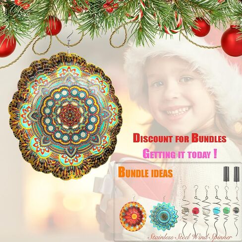 HS’s Creation Gazing Ball Spiral Tail Crystal Ball Wind Spinner Stabilizer Unique Gift and Hanging Décor for Indoor Outdoor Garden Decoration 13 Inch Height in Saudi Arabia