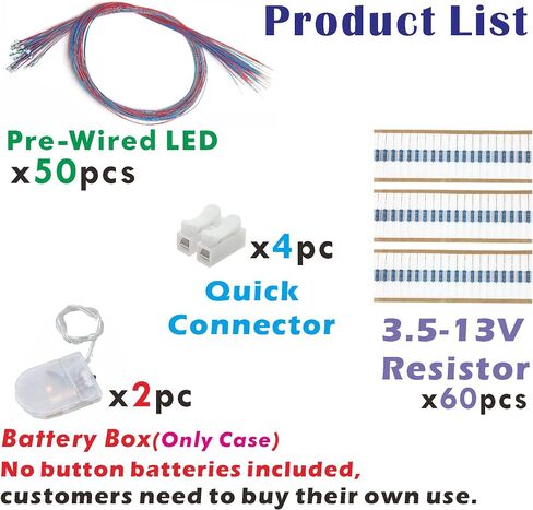 25PCS Pre-wired Micro Blinking LEDs(Light Mode: Flashing Red Light) 0805 SMD LEDs With Assembly Accessories For Beginner Model Building in Kuwait