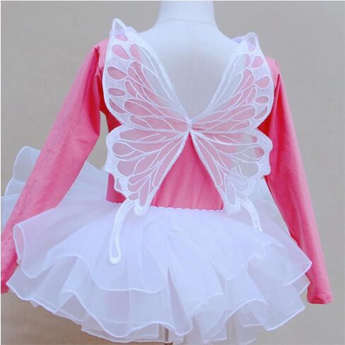 1 Pair Butterfly Lace Applique, Embroidered Trim Applique Patches Decor Bridal Wedding Dress Decoration (White) in Kuwait